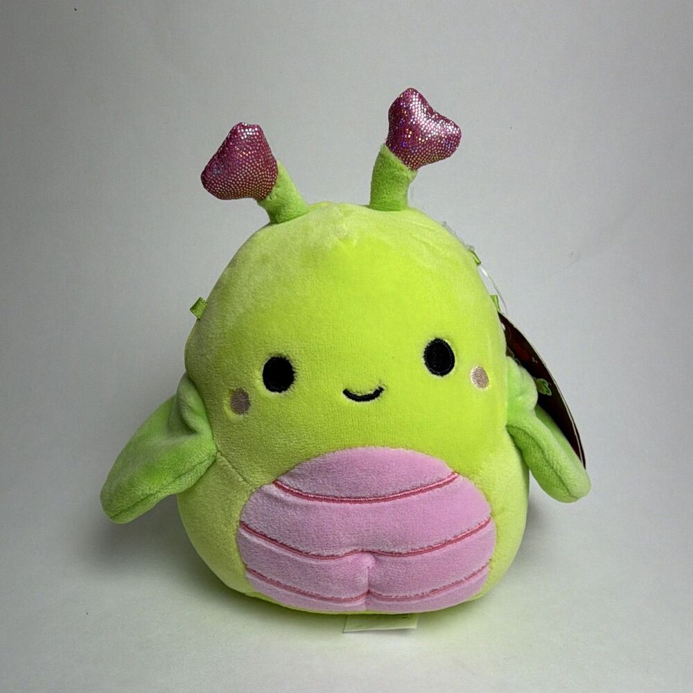 Squishmallows Hadeon Green Pink Bug Plush Doll Washable Valentine’s Day